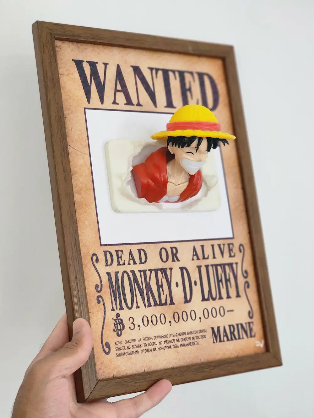 3D-Monkey D. Luffy Wanted Poster Frame